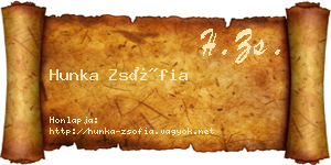 Hunka Zsófia névjegykártya