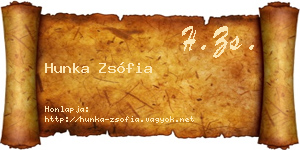 Hunka Zsófia névjegykártya
